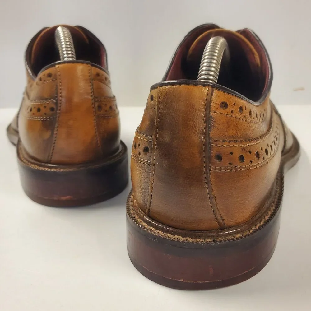 ASTON GREY Shoes EDOESSA Mens Size 9 Brown Leather Brogue Wingtip Oxford Casual